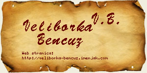 Veliborka Bencuz vizit kartica